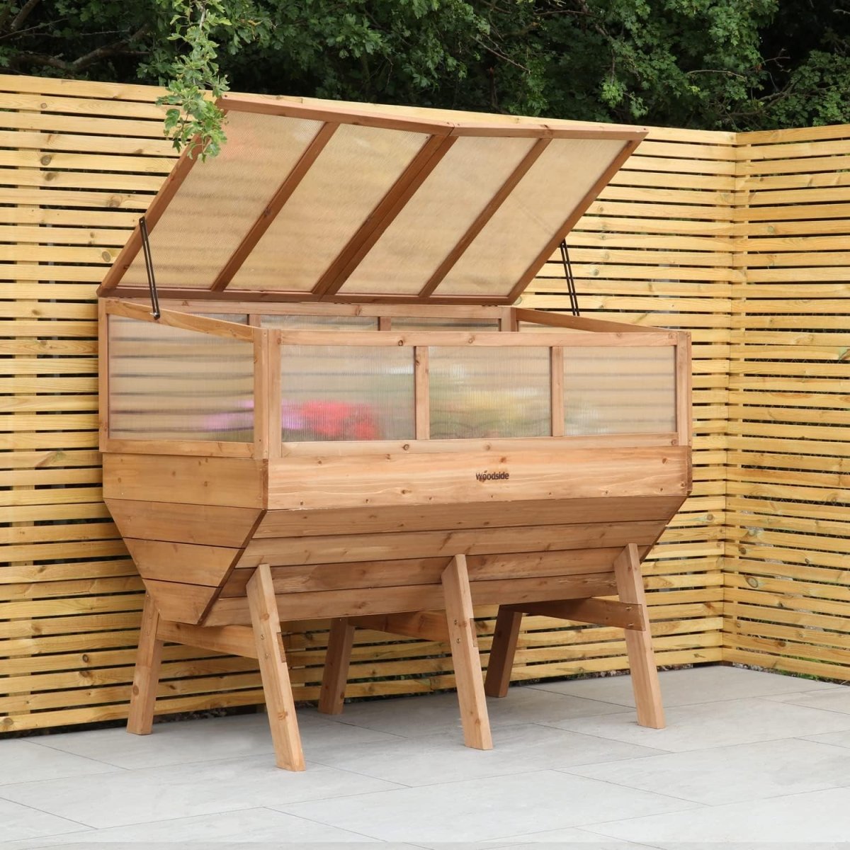 Raised Wooden Garden Planter Cold Frame Growhouse Vegetable Herb Bed - Kwikley