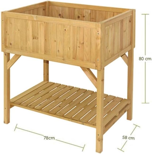 Raised Wooden Planter Balcony Garden Bed with Liner Compact - Kwikley