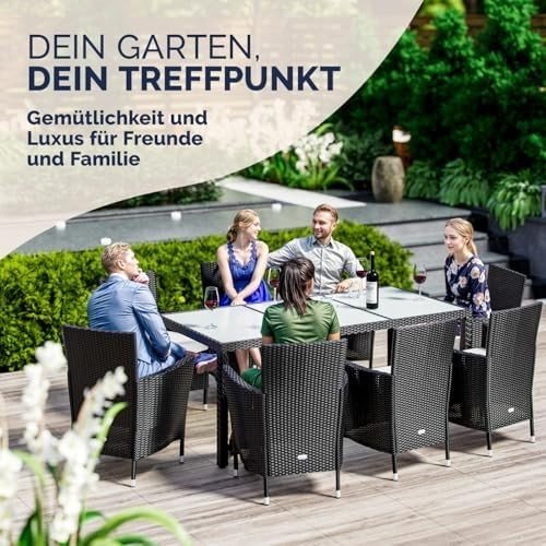 Rattan Garden Chairs Set of 6 Stackable Patio Outdoor Armchairs Black - Kwikley