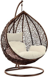 Rattan Hanging Egg Chair with Stand | Outdoor Swing Lounge Seat