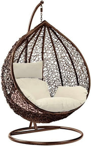 Rattan Hanging Egg Chair with Stand | Outdoor Swing Lounge Seat - Kwikley