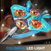 RC Plane Quadcopter 360° Flips LED Lights 2 Batteries Kids Adults Toy - Kwikley