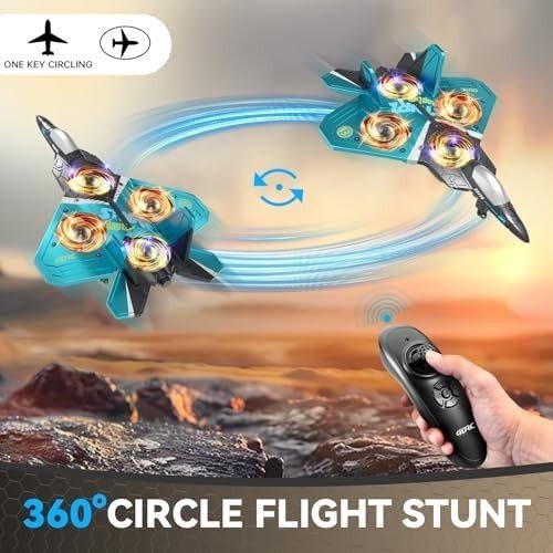 RC Plane Quadcopter 360° Flips LED Lights 2 Batteries Kids Adults Toy - Kwikley