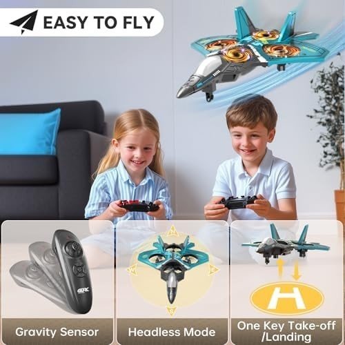 RC Plane Quadcopter 360° Flips LED Lights 2 Batteries Kids Adults Toy - Kwikley