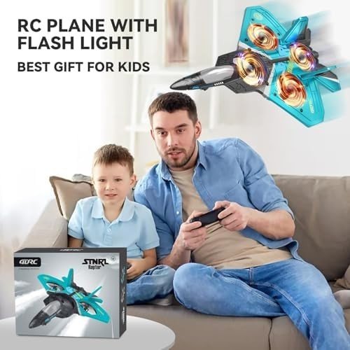 RC Plane Quadcopter 360° Flips LED Lights 2 Batteries Kids Adults Toy - Kwikley