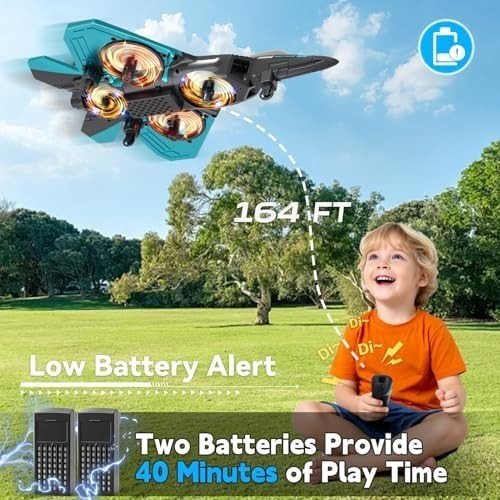 RC Plane Quadcopter 360° Flips LED Lights 2 Batteries Kids Adults Toy - Kwikley