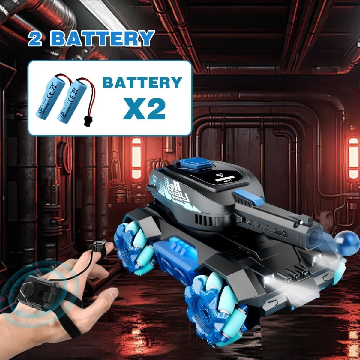 RC Tank That Shoots – Gesture Sensing Water Bullet Stunt Car Toy for Boys - Kwikley