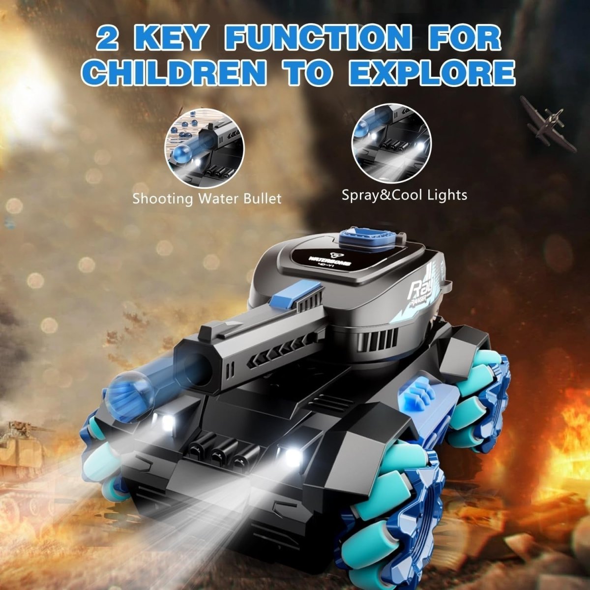 RC Tank That Shoots – Gesture Sensing Water Bullet Stunt Car Toy for Boys - Kwikley