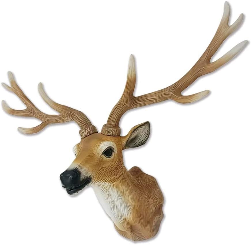 Realistic Deer Head Wall Mount 20" Faux Taxidermy Decor - Kwikley
