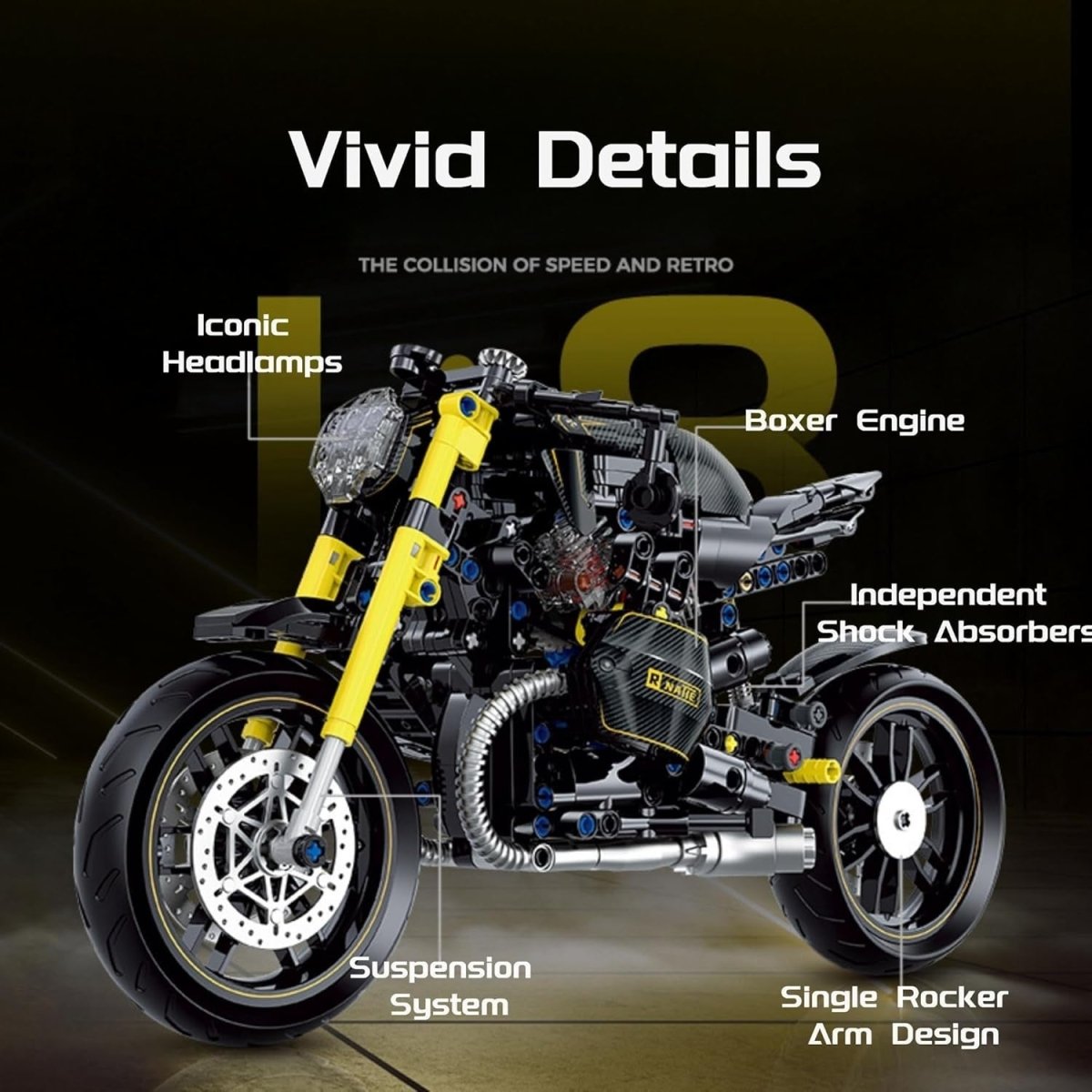 Realistic Motorcycle Model Kit with Moving Parts & Easy Step - by - Step Build - Kwikley