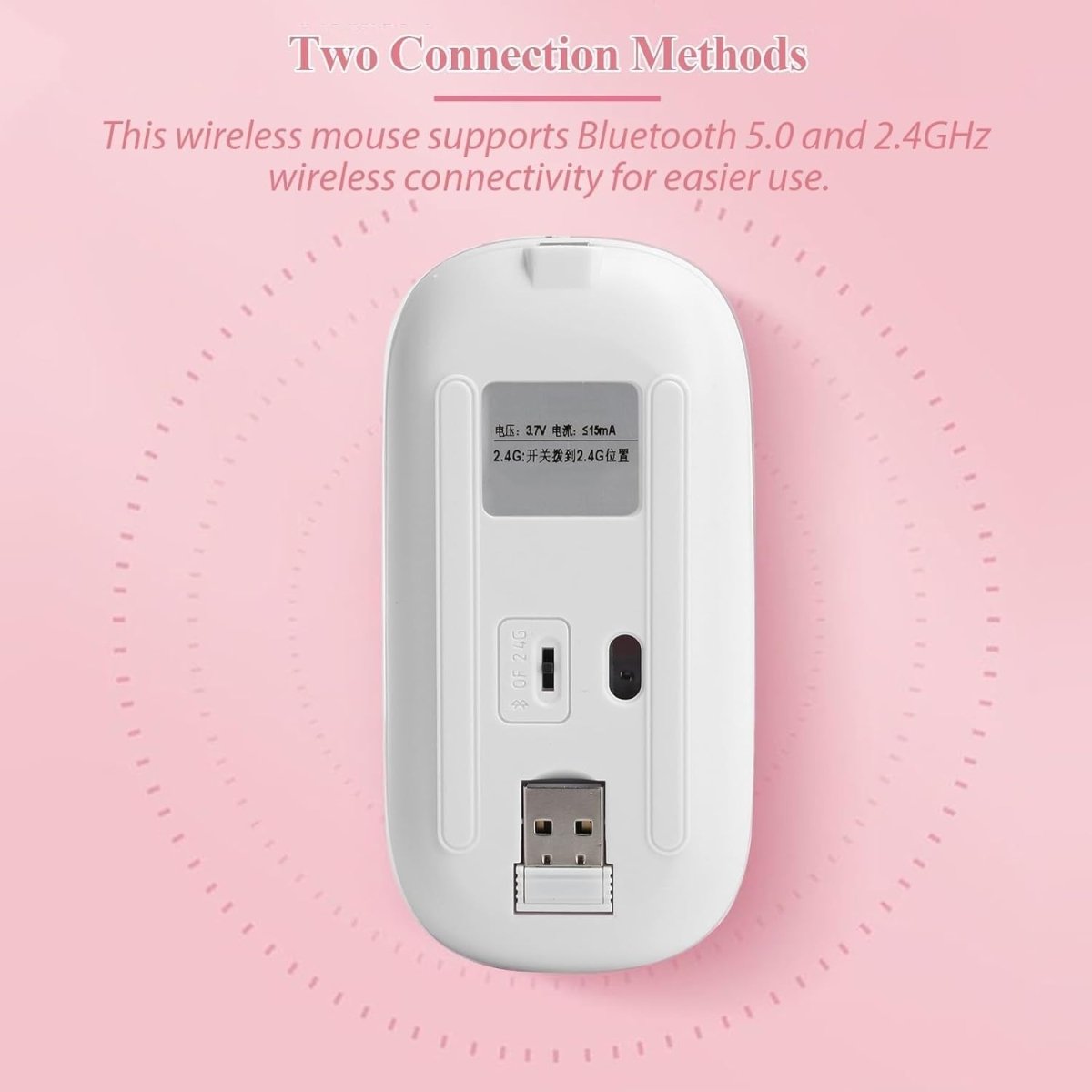 Rechargeable Bluetooth 5.0 Wireless Mouse Silent 2.4G Laptop PC - Kwikley