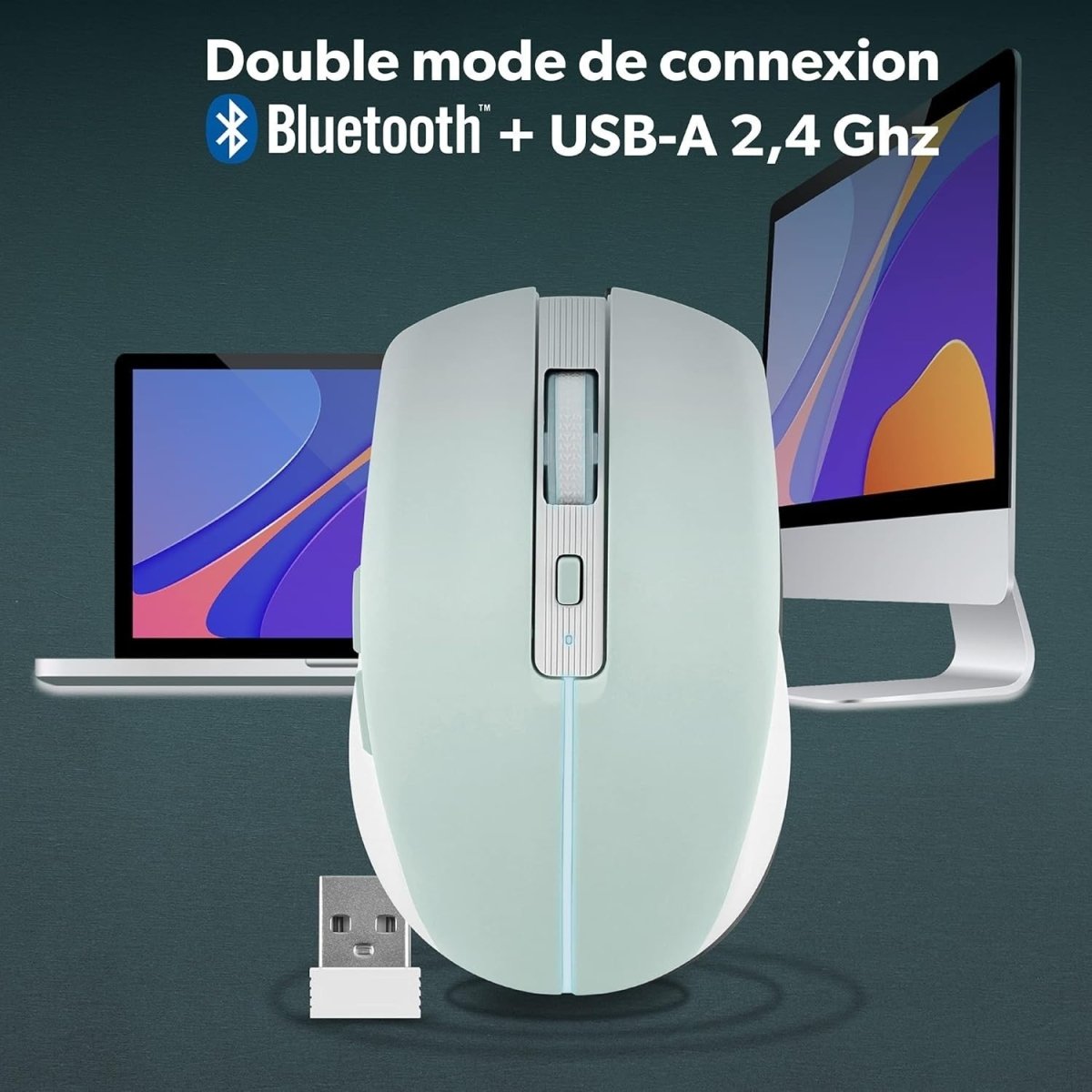 Rechargeable Bluetooth Mouse 1600 DPI Wireless 6 Button - Kwikley