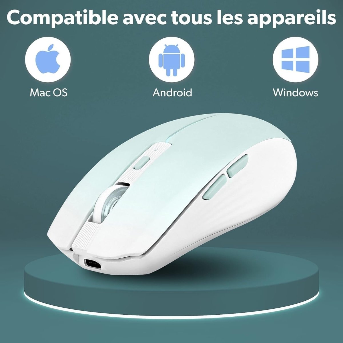 Rechargeable Bluetooth Mouse 1600 DPI Wireless 6 Button - Kwikley