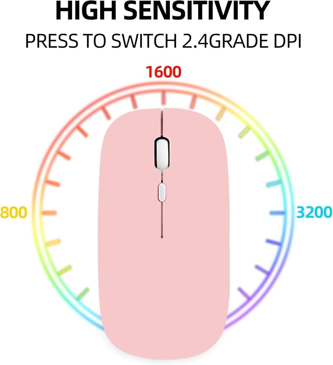 Rechargeable Bluetooth Mouse Silent 2.4G 1600 DPI USB - Kwikley