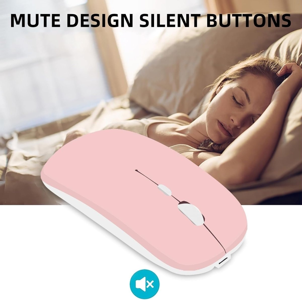 Rechargeable Bluetooth Mouse Silent 2.4G 1600 DPI USB - Kwikley