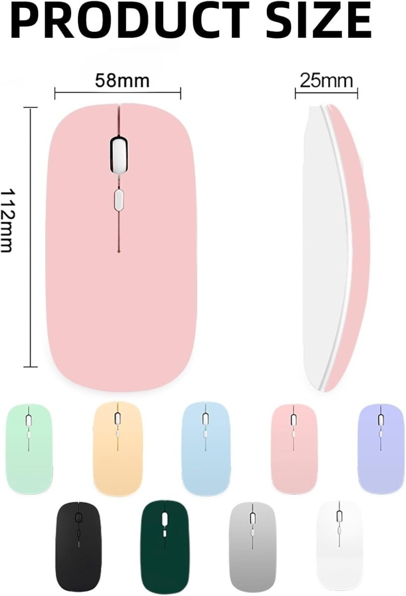 Rechargeable Bluetooth Mouse Silent 2.4G 1600 DPI USB - Kwikley