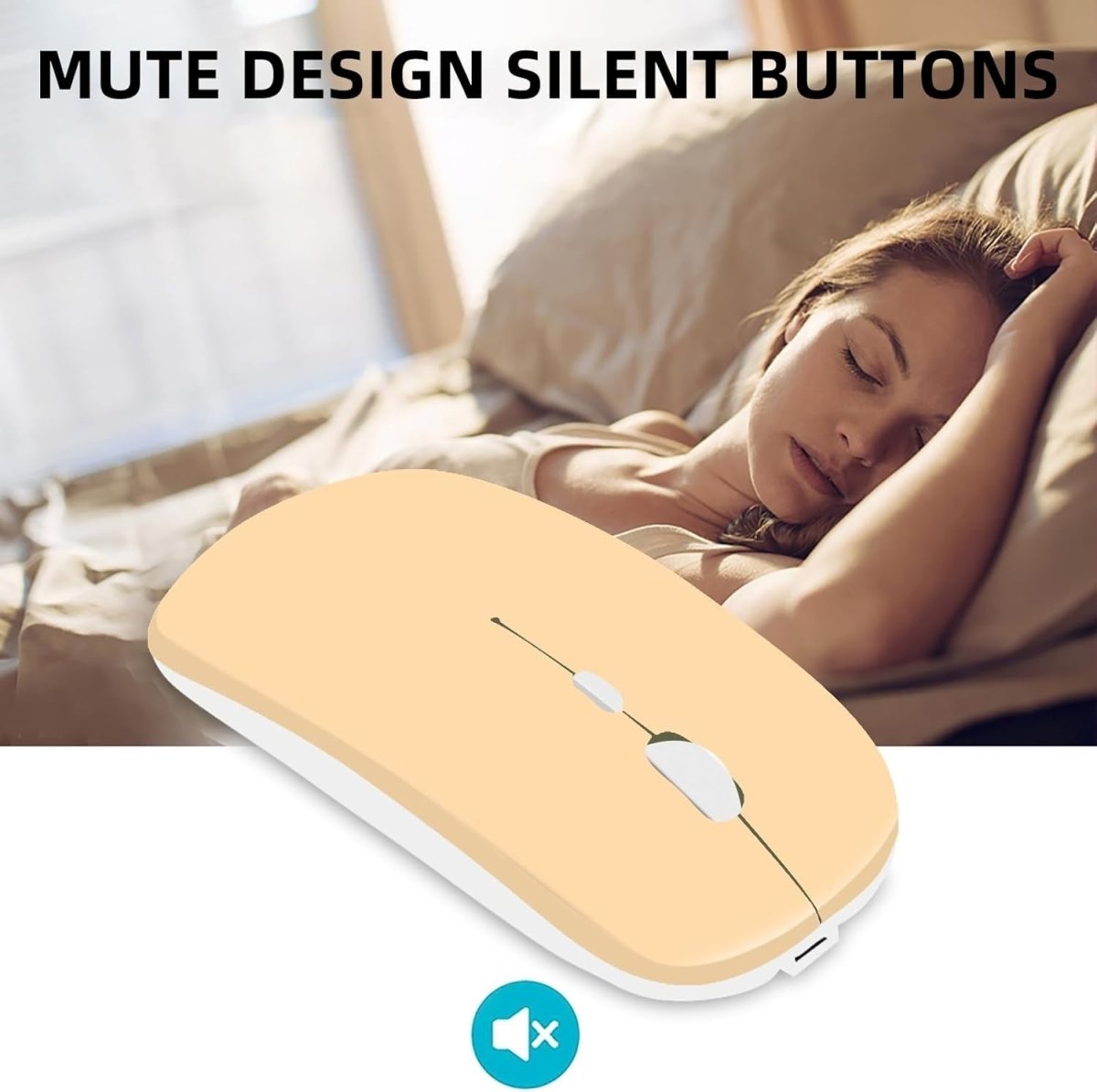 Rechargeable Bluetooth Wireless Mouse 1600DPI Silent USB Laptop PC - Kwikley