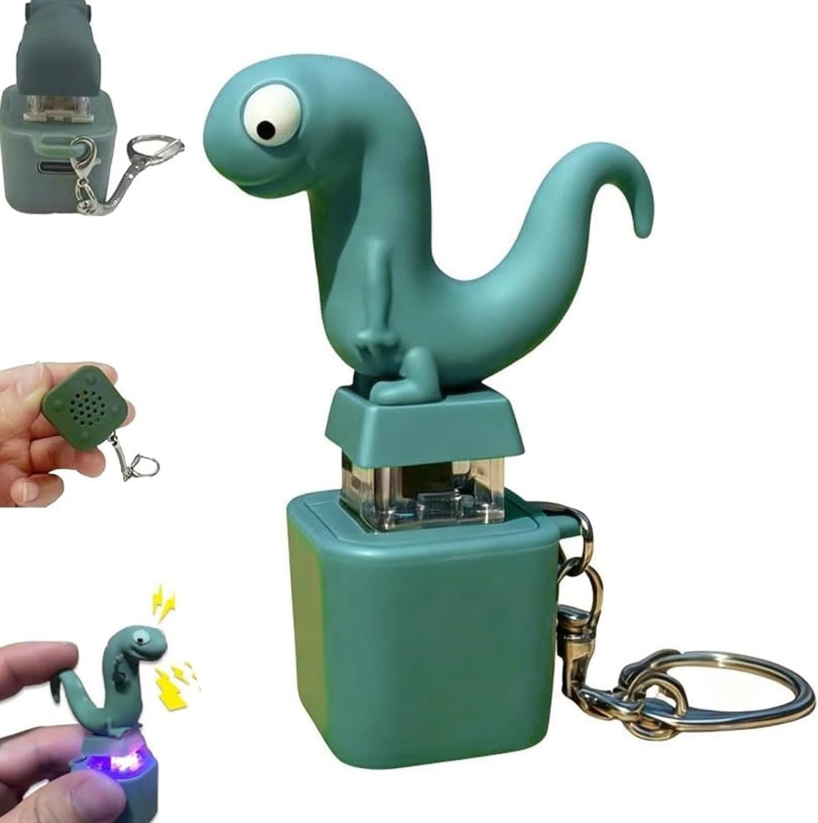 Rechargeable Lizard Sound Fidget Keychain LED Click Toy Stress Relief 8pcs - Kwikley