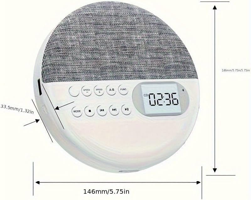 Rechargeable Portable CD Player Dual Speakers Anti Skip USB AUX LCD - Kwikley