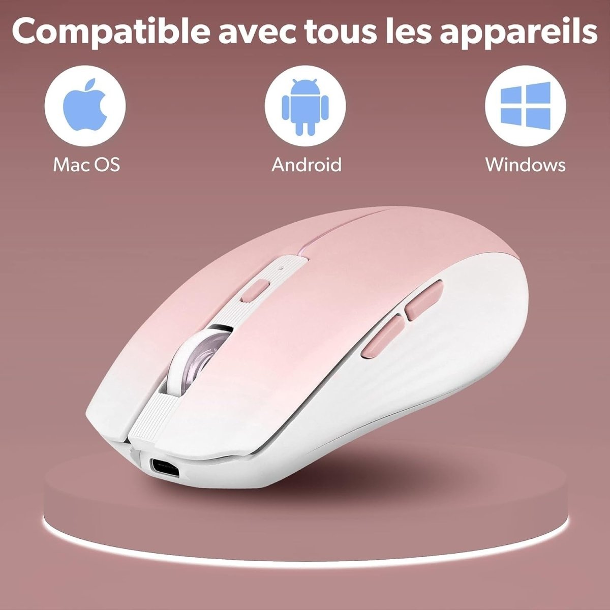 Rechargeable Wireless Mouse Bluetooth 1600 DPI 6 Buttons - Kwikley