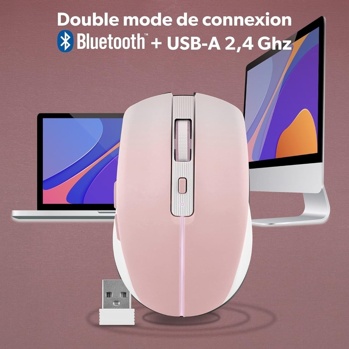 Rechargeable Wireless Mouse Bluetooth 1600 DPI 6 Buttons - Kwikley