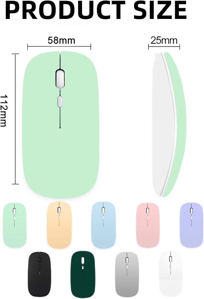 Rechargeable Wireless Mouse Bluetooth 2.4G Silent 1600 DPI - Kwikley