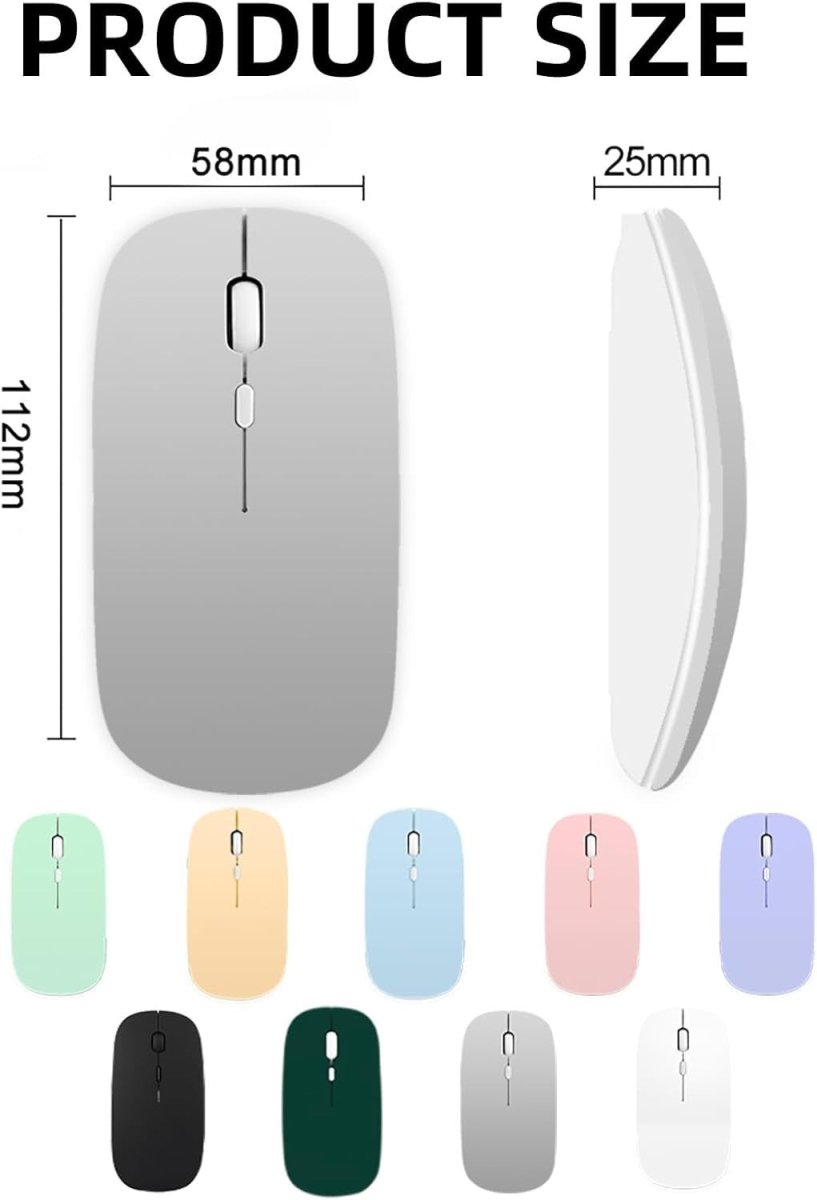 Rechargeable Wireless Mouse Bluetooth 2.4G Silent 1600 DPI USB - Kwikley