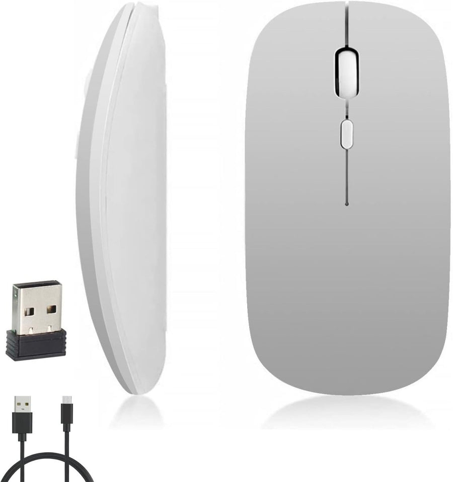 Rechargeable Wireless Mouse Bluetooth 2.4G Silent 1600 DPI USB - Kwikley