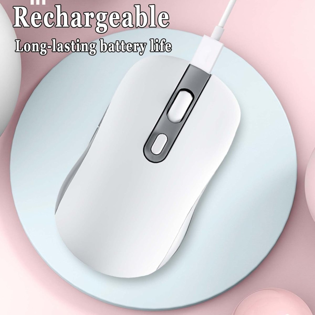 Rechargeable Wireless Mouse Bluetooth Silent 1600DPI 6 Button USB - Kwikley