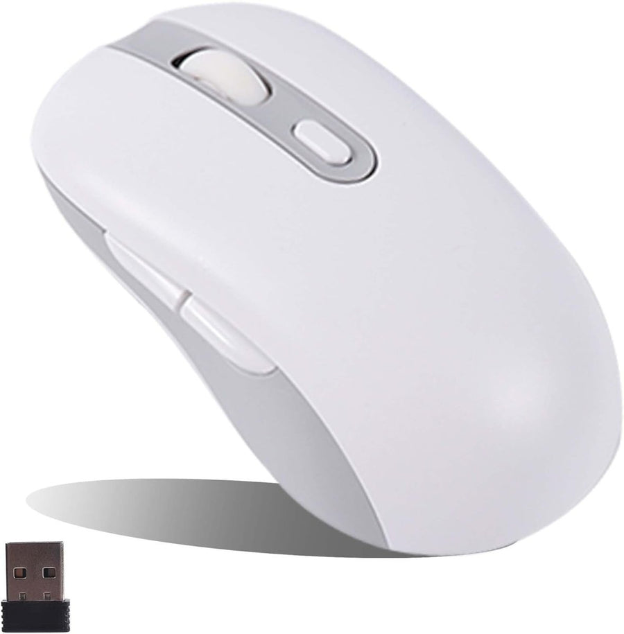 Rechargeable Wireless Mouse Bluetooth Silent 1600DPI 6 Button USB - Kwikley