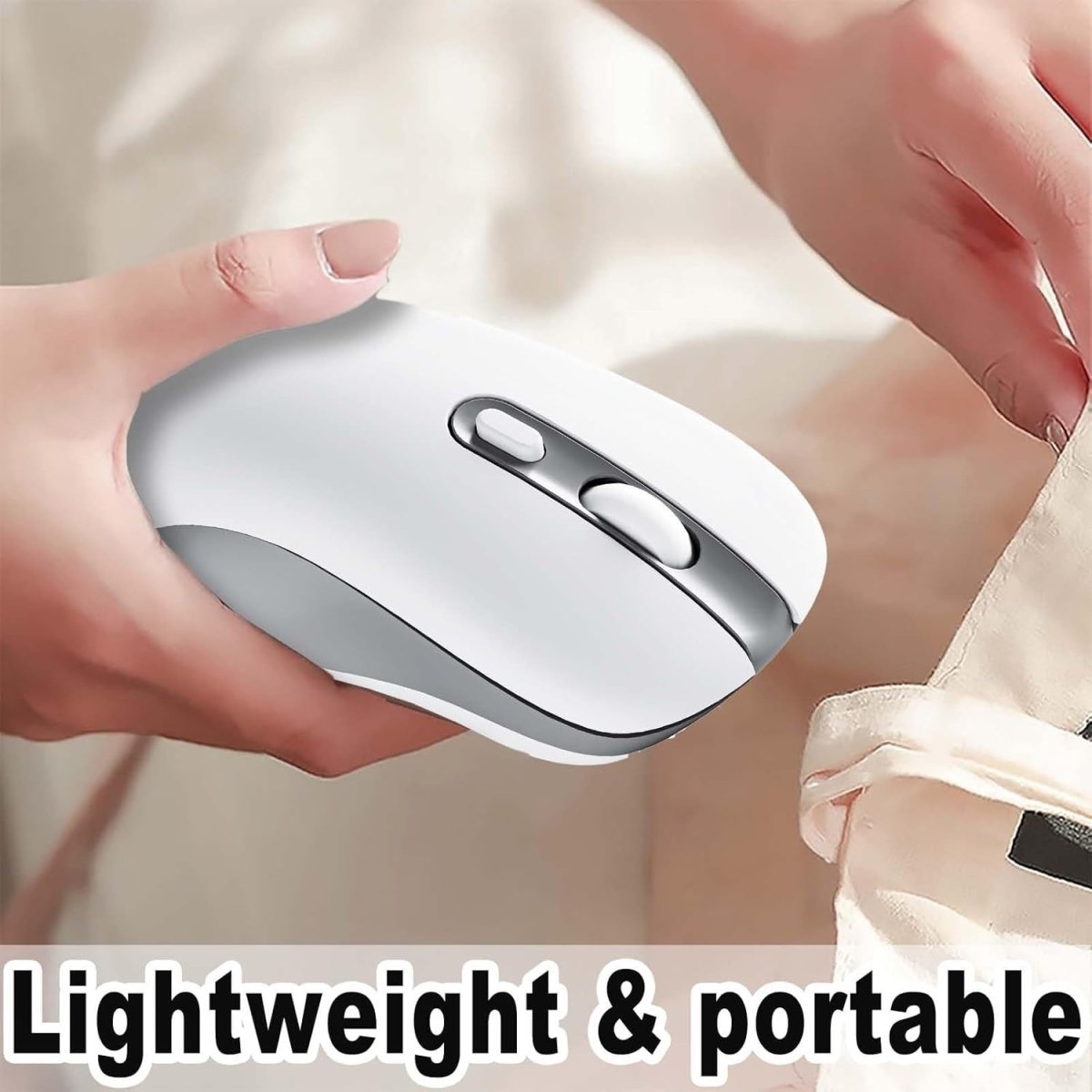 Rechargeable Wireless Mouse Bluetooth Silent 1600DPI 6 Button USB - Kwikley