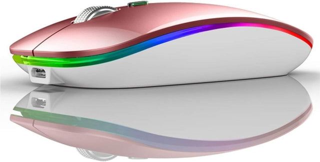 Rechargeable Wireless Mouse USB C Slim Silent LED 2.4G
