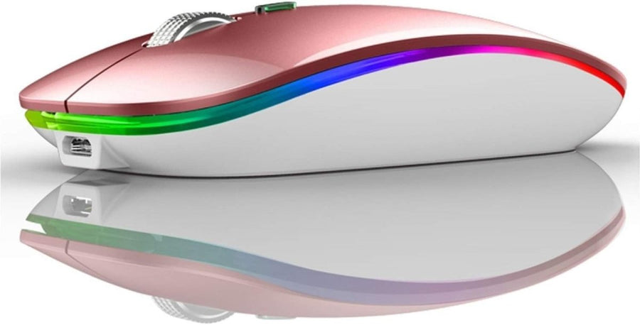 Rechargeable Wireless Mouse USB C Slim Silent LED 2.4G - Kwikley