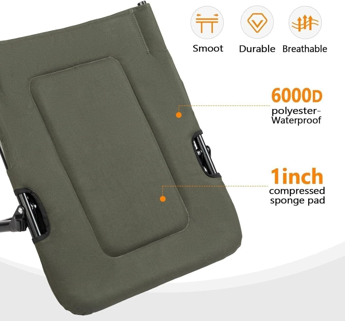 Reclining Fishing Chair w/ Footrest, Folding Padded Lounger 160kg Outdoor - Kwikley