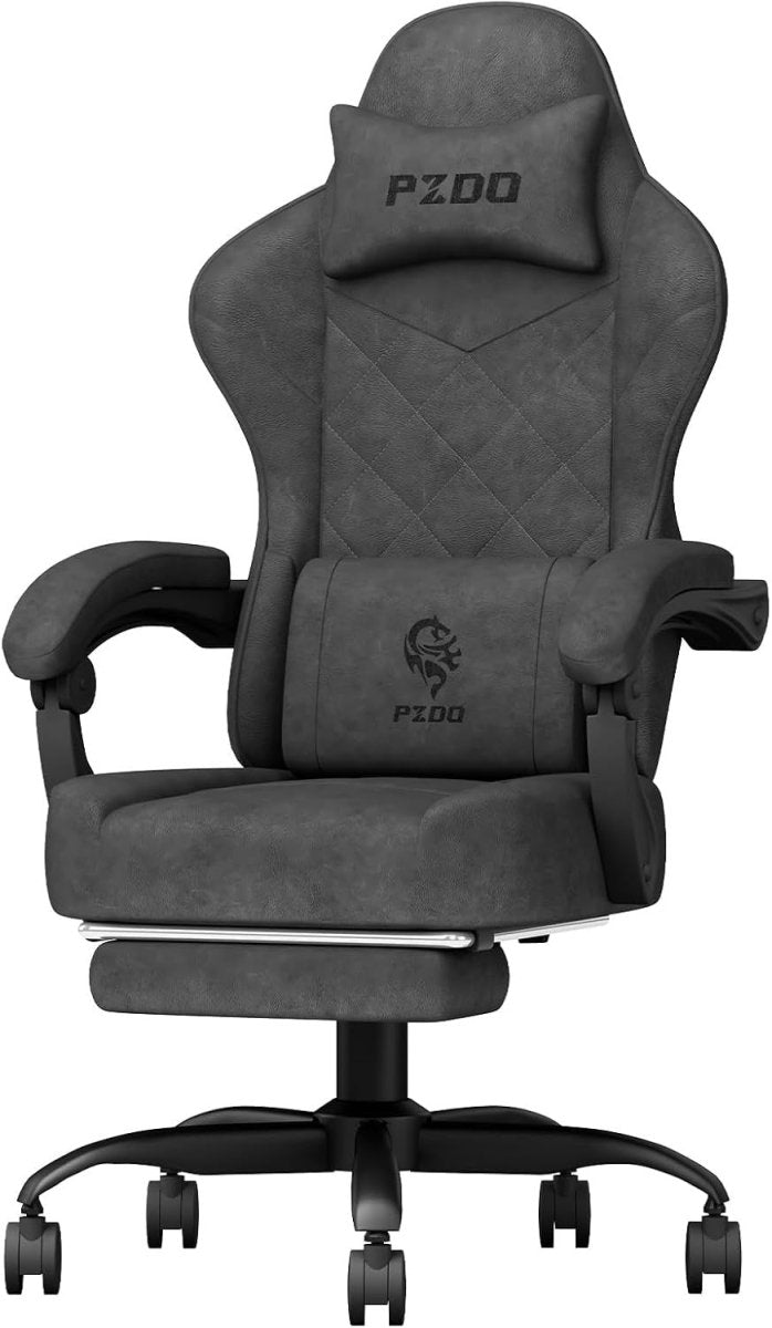 Reclining Gaming Chair with Footrest 350lbs Ergonomic Fabric - Kwikley