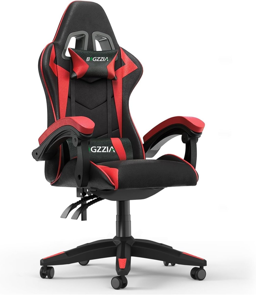 Red Gaming Chair Reclining Ergonomic Swivel Office Desk Seat - Kwikley