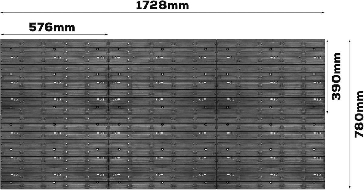Red Workshop Wall Shelf w/ 30 Tool Storage Boxes 178x78cm Adjustable - Kwikley