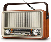 Retro AM/FM/SW Portable Radio Bluetooth USB TF Card Rechargeable - Kwikley
