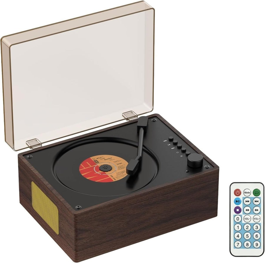 Retro Bluetooth CD Player Portable HiFi Speakers Rechargeable USB AUX - Kwikley
