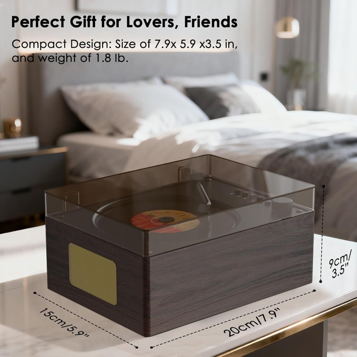 Retro Bluetooth CD Player Portable HiFi Speakers Rechargeable USB AUX - Kwikley