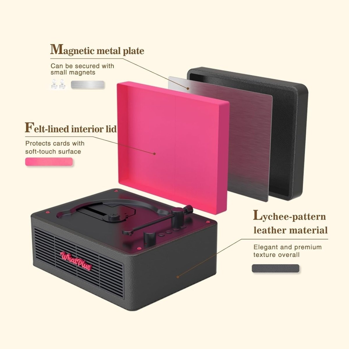 Retro Bluetooth CD Player Suitcase Rechargeable HiFi Speakers AUX TF - Kwikley