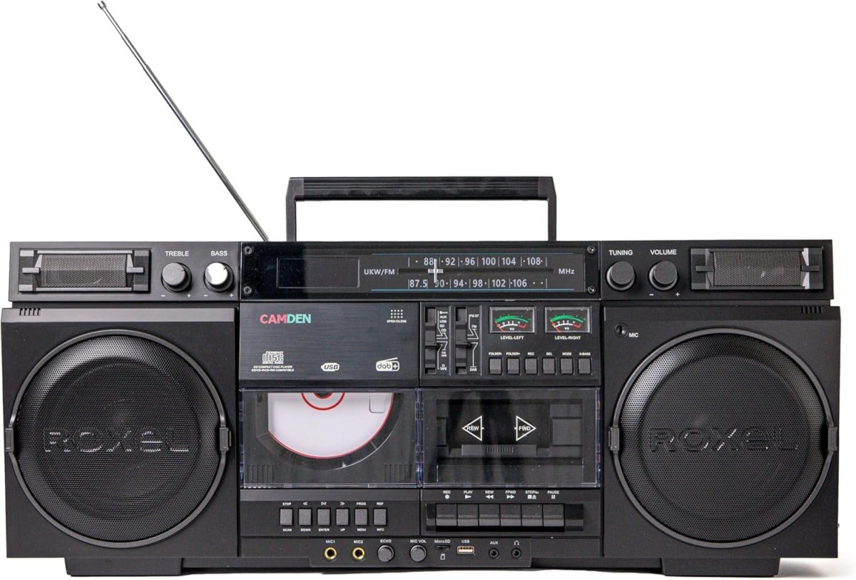 Retro Boombox CD Cassette Player DAB FM Bluetooth USB SD Portable - Kwikley