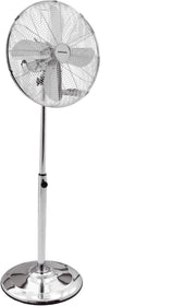 Retro Chrome Pedestal Fan 50W – 3 Speed Adjustable Cooling Floor Air Circulator - Kwikley