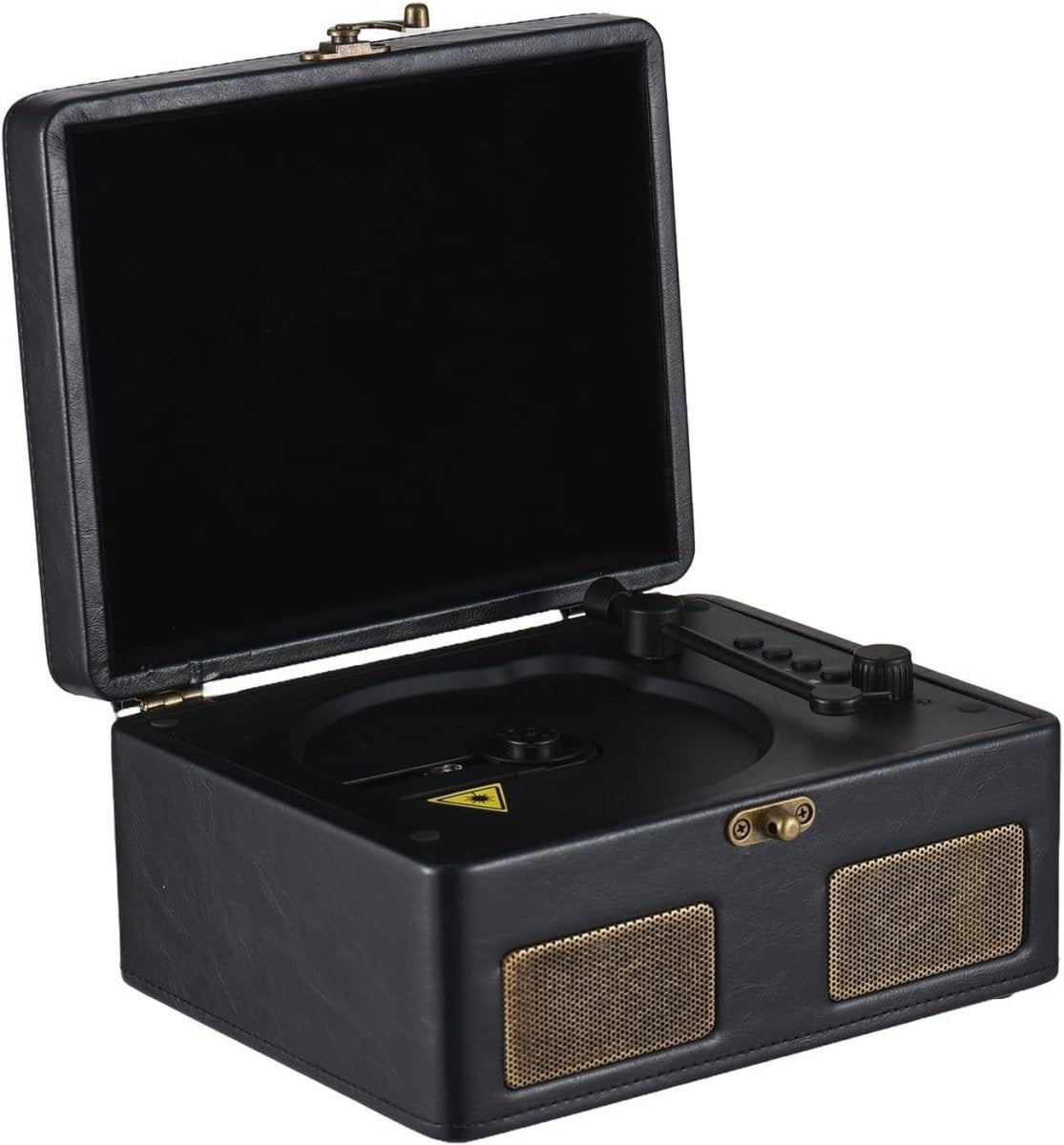 Retro Portable CD Player Bluetooth Dual Speakers Rechargeable Black - Kwikley
