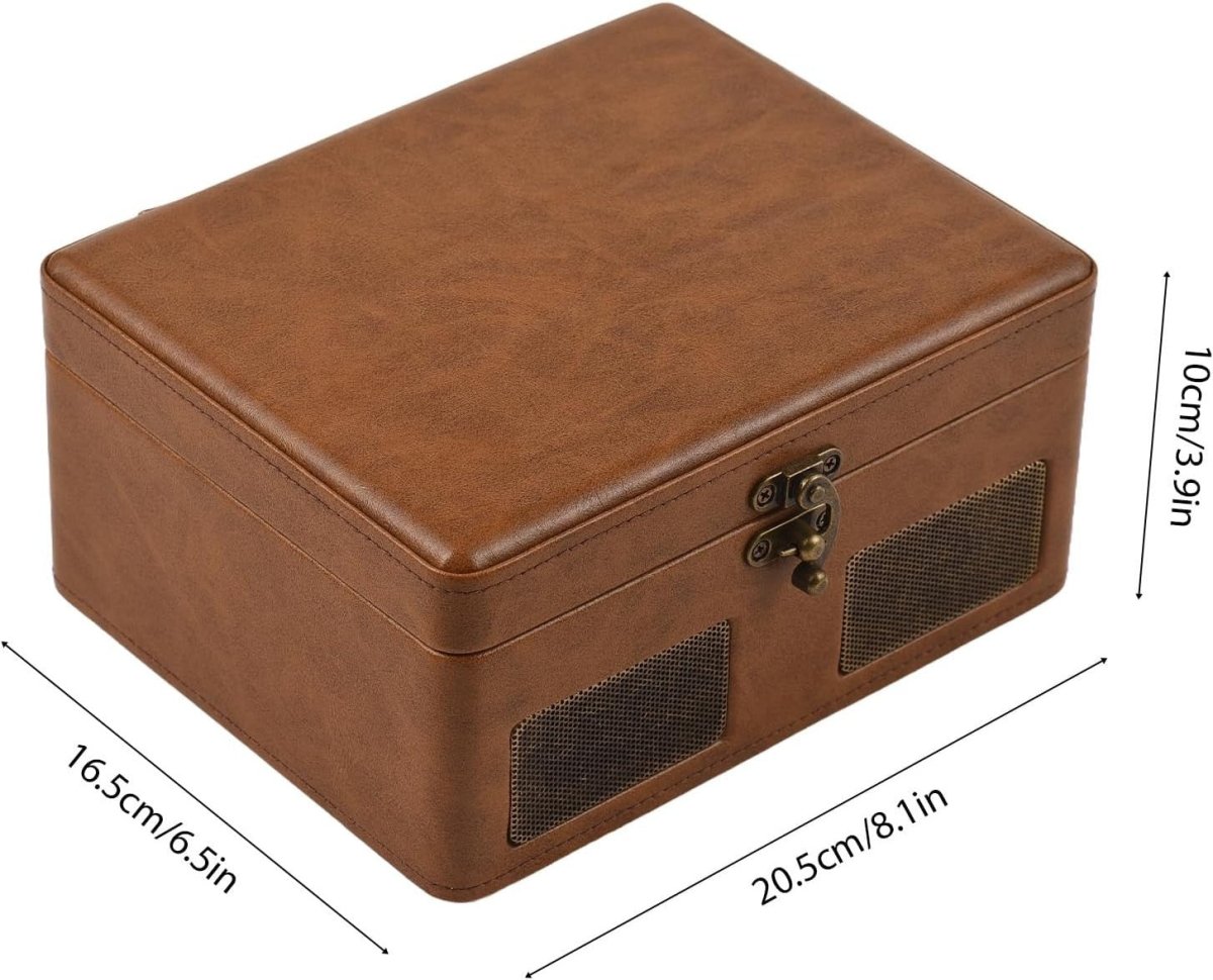 Retro Portable CD Player Bluetooth Dual Speakers Rechargeable Brown - Kwikley