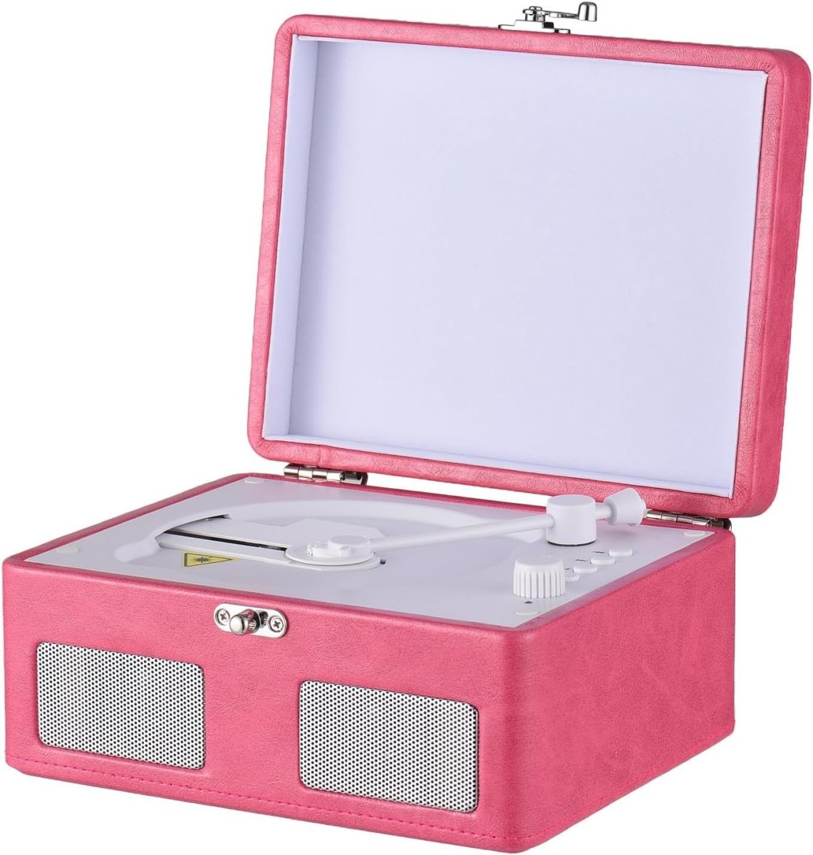 Retro Portable CD Player Bluetooth Dual Speakers Rechargeable Pink - Kwikley