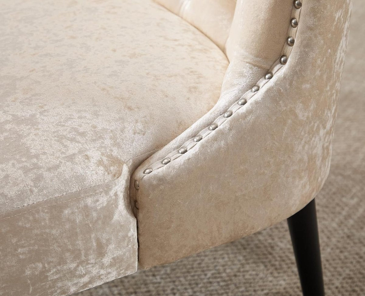 Retro Wingback Accent Chair Velvet High Back Tub Armchair - Kwikley