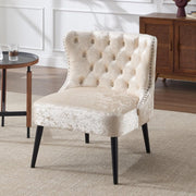 Retro Wingback Accent Chair Velvet High Back Tub Armchair - Kwikley
