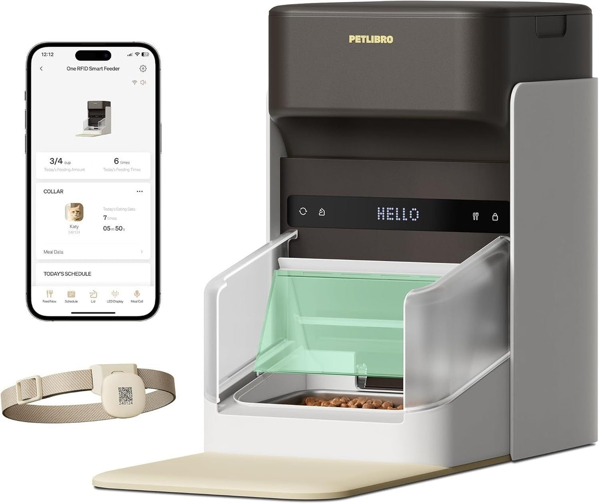 RFID Automatic Cat Feeder App Control 3L Smart Portion Pet Feeder - Kwikley