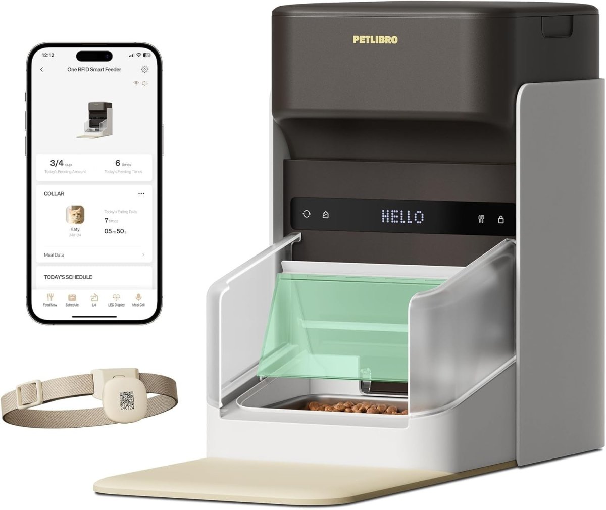 RFID Automatic Cat Feeder WiFi App Control 3L Smart Pet Food Station - Kwikley